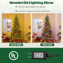 Load image into Gallery viewer, 6/7.5/9 FT Pre-lit Artificial Christmas Tree with 260/380/560 Multicolor Lights, 714/1162/1770 Branch Tips, 11 Lighting Modes, Remote &amp; Timer