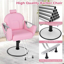 Load image into Gallery viewer, Reclining Barber Chair, 360° Swivel Salon Chair with Heavy Duty Hydraulic Pump, Adjustable Height &amp; Headrest for Hair Styling, Makeup, Tattoo