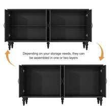 Load image into Gallery viewer, HLR 48" Accent Cabinet with 4 Doors, Vintage Hollow Carving Storage Credenza, Sideboards and Buffets Cabinet for Living Room, Kitchen, Dining Room, Entryway