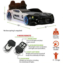 Load image into Gallery viewer, CHAMPION Twin Race Car Bed, LED Lights, Sound FX, Kids Bedroom Furniture, Children'S Car Bed