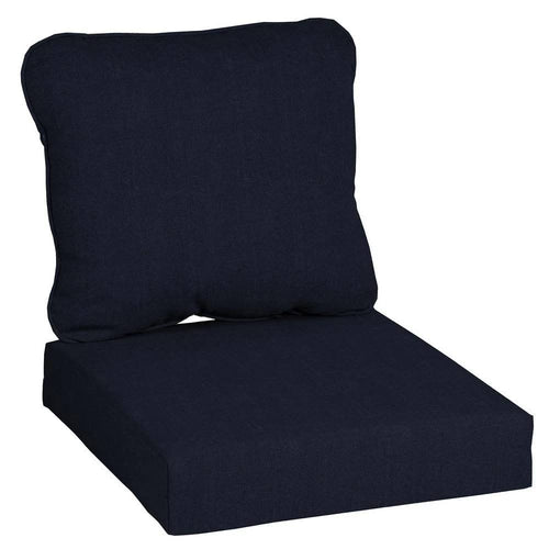 Hampton Bay 24 in. x 22 in. CushionGuard Midnight 2-Piece Deep Seating Outdoor Lounge Chair Cushion