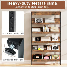 Load image into Gallery viewer, Tangkula 6-Tier Tall Freestanding Bookshelf with Angled Shelves for Home Office