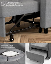 Load image into Gallery viewer, Lofka Chair Bed, Convertible Sofa Bed Couch Recliner Single Bed for Living Room/Office/Bedroom, Light Gray