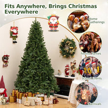 Load image into Gallery viewer, 6/7/8FT Pre-Lit Artificial Christmas Tree, Hinged Xmas Tree with Remote, Warm White LED Lights, Timer, Adjustable Lighting Modes for Holiday Decor