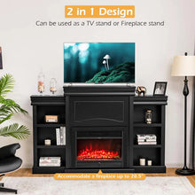 Load image into Gallery viewer, 70" Fireplace Mantel TV Stand with Storage Shelves, Freestanding Wood Media Console for 28.5" Fireplace Insert, Living Room &amp; Bedroom