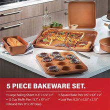Load image into Gallery viewer, Gotham Steel 32 Pcs Pots and Pans Set Non Stick, Cookware Set with Bakeware and Premium Food Storage Set Nonstick Pots and Pans Set, Red