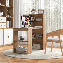 Load image into Gallery viewer, 48" Computer Desk with 6-Tier Storage Shelves, 3-in-1 Reversible Writing Desk w/ Bookshelf &amp; CPU Stand, Space-Saving Home Office Workstation