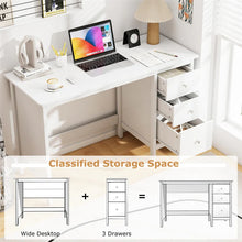 Load image into Gallery viewer, Computer Desk with 3 Storage Drawers, 48" Modern Home Office Desk with Spacious Desktop, Compact Study Writing Desk Workstation for Bedroom