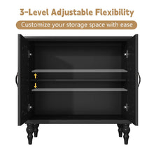 Load image into Gallery viewer, HLR 48" Accent Cabinet with 4 Doors, Vintage Hollow Carving Storage Credenza, Sideboards and Buffets Cabinet for Living Room, Kitchen, Dining Room, Entryway