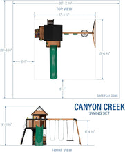 Load image into Gallery viewer, Backyard Discovery Canyon Creek Cedar Wood Swing Set with Wave Slide. Clubhouse. Play Kitchen. Picnic Area. Belt Swings. Web Swing. Rock Wall. Balconies. Playhouse. Step Ladder. Outdoor Playset - Grey Slide