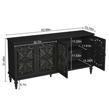 Load image into Gallery viewer, HLR 48" Accent Cabinet with 4 Doors, Vintage Hollow Carving Storage Credenza, Sideboards and Buffets Cabinet for Living Room, Kitchen, Dining Room, Entryway