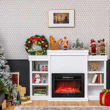 Load image into Gallery viewer, 70" Fireplace Mantel TV Stand with Storage Shelves, Freestanding Wood Media Console for 28.5" Fireplace Insert, Living Room &amp; Bedroom