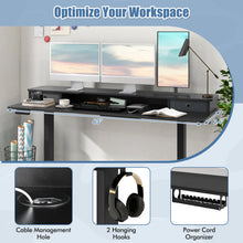Load image into Gallery viewer, Electric Standing Desk with 2 Drawers, 3 Memory Positions, 63" x 24" Height Adjustable Electric Sit Stand Desk for Home Office Bedroom