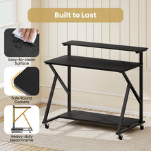 Load image into Gallery viewer, Tangkula 39.5" Mobile Computer Desk with Power Outlets for Home Office Bedroom