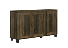 Load image into Gallery viewer, Qumbnk Wood Shoes Storage Cabinet with Handle, 3 Door Accent Cabinet for Living Room, Bedroom, Dark Brown