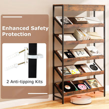 Load image into Gallery viewer, Tangkula 6-Tier Tall Freestanding Bookshelf with Angled Shelves for Home Office
