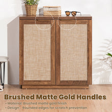 Load image into Gallery viewer, Hommpa Sideboard Buffet Cabinet Rattan Kitchen Storage Organizer with 5 - Position Adjustable Shelf &amp; 2 Doors Boho Farmhouse Accent Cabinets TV Console for Living Dining Room Coffee Bar
