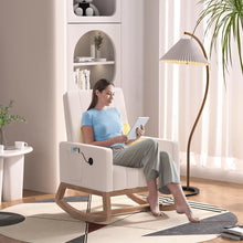Load image into Gallery viewer, VECELO Rocking Chair Nursery Upholstered with Padded Seat
