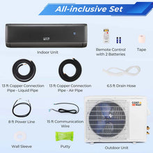 Load image into Gallery viewer, 22,000 BTU Wifi Enabled Mini Split Air Conditioner and Heater, 21 SEER2 208-230V Inverter Split AC Unit with Heat Pump