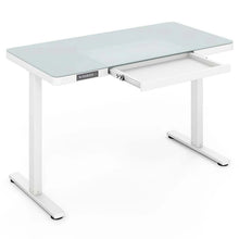 Load image into Gallery viewer, 48" x 24" Electric Standing Desk with Drawer, Tempered Glass Top, Memory Positions &amp; USB Type-C Outlets, Sit Stand Desk for Home Office