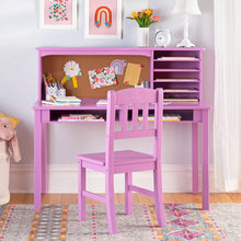 Load image into Gallery viewer, Guidecraft Kids Media Desk and Chair Set - Gray: Kids Desk and Chair Set, Study Table for Kids with Hutch and Shelf, Wood Bedroom Furniture Set