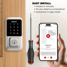 Load image into Gallery viewer, Kwikset Halo Touchscreen Wi - Fi Smart Deadbolt Hardware Lock with Smartkey Satin Nickel - Matte Black