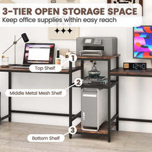 Load image into Gallery viewer, 97" Extra Long 2-Person Computer Desk with Power Outlet and Printer Stand, Home Office Computer Workstation Double Gaming Table