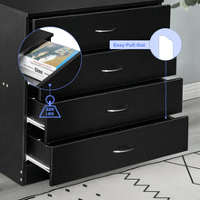 Load image into Gallery viewer, Segmart Black Chest of 4 Drawers, Wood Bedroom Furniture Chest Cabinet with Metal Handles for Kids Room