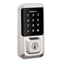 Load image into Gallery viewer, Kwikset Halo Touchscreen Wi Fi Smart Deadbolt Hardware Lock with Smartkey Satin Nickel