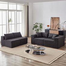 Load image into Gallery viewer, 104 - Inch Corduroy Modular L Shaped Sectional Sofa, Luxury Floor Couch Set, Upholstered Indoor Furniture, Foam - Filled Compressed Sofa for Living Room, Bedroom, 4 PC Free Combination ?