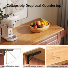 Load image into Gallery viewer, Lofka 52 - Inch Kitchen Island with Storage on Wheels with Wood Drop Leaf, Ideal for Small Kitchens