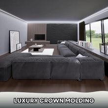 Load image into Gallery viewer, 7 - Piece 94.5 (55.12 Ft) Crown Molding with Duct Kit for Seamless Ambient Home Accent Lighting | Waterproof Channel for Easy LED Strip Installation (CROWN MOLDING WITH LED DUCT)