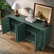 Load image into Gallery viewer, HLR 48" Accent Cabinet with 4 Doors, Vintage Hollow Carving Storage Credenza, Sideboards and Buffets Cabinet for Living Room, Kitchen, Dining Room, Entryway