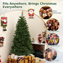 Load image into Gallery viewer, 6/7/8FT Pre-Lit Artificial Christmas Tree, Hinged Xmas Tree with Remote, Warm White LED Lights, Timer, Adjustable Lighting Modes for Holiday Decor