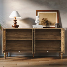 Load image into Gallery viewer, HLR 48" Accent Cabinet with 4 Doors, Vintage Hollow Carving Storage Credenza, Sideboards and Buffets Cabinet for Living Room, Kitchen, Dining Room, Entryway