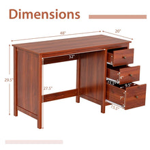 Load image into Gallery viewer, Computer Desk with 3 Storage Drawers, 48" Modern Home Office Desk with Spacious Desktop, Compact Study Writing Desk Workstation for Bedroom