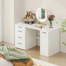 Load image into Gallery viewer, 53" Computer Desk with 4 Storage Drawers &amp; Cabinet, Home Office Desk w/ Charging Station, Adjustable Shelf &amp; Cable Management for Study, Makeup