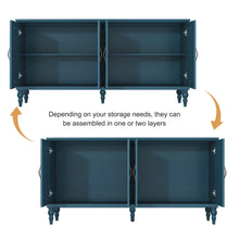 Load image into Gallery viewer, HLR 48" Accent Cabinet with 4 Doors, Vintage Hollow Carving Storage Credenza, Sideboards and Buffets Cabinet for Living Room, Kitchen, Dining Room, Entryway