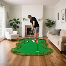 Load image into Gallery viewer, 10FT x 5FT Golf Putting Green, Indoor Outdoor Professional Golf Practice Mat with 3 Holes &amp; Golf Balls, Golf Training Mat for Home Office, Backyard