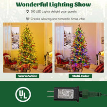 Load image into Gallery viewer, 6/7.5/9 FT Pre-lit Artificial Christmas Tree with 260/380/560 Multicolor Lights, 714/1162/1770 Branch Tips, 11 Lighting Modes, Remote &amp; Timer