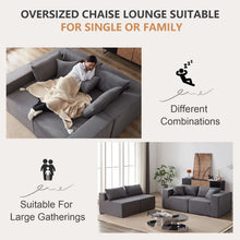 Load image into Gallery viewer, 104 - Inch Corduroy Modular L Shaped Sectional Sofa, Luxury Floor Couch Set, Upholstered Indoor Furniture, Foam - Filled Compressed Sofa for Living Room, Bedroom, 4 PC Free Combination ?