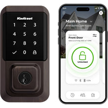 Load image into Gallery viewer, Kwikset Halo Touchscreen Wi - Fi Smart Deadbolt Hardware Lock with Smartkey Satin Nickel