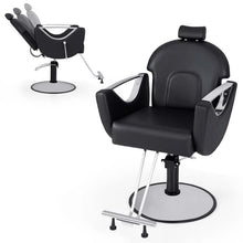 Load image into Gallery viewer, Reclining Barber Chair, 360° Swivel Salon Chair with Heavy Duty Hydraulic Pump, Adjustable Height &amp; Headrest for Hair Styling, Makeup, Tattoo