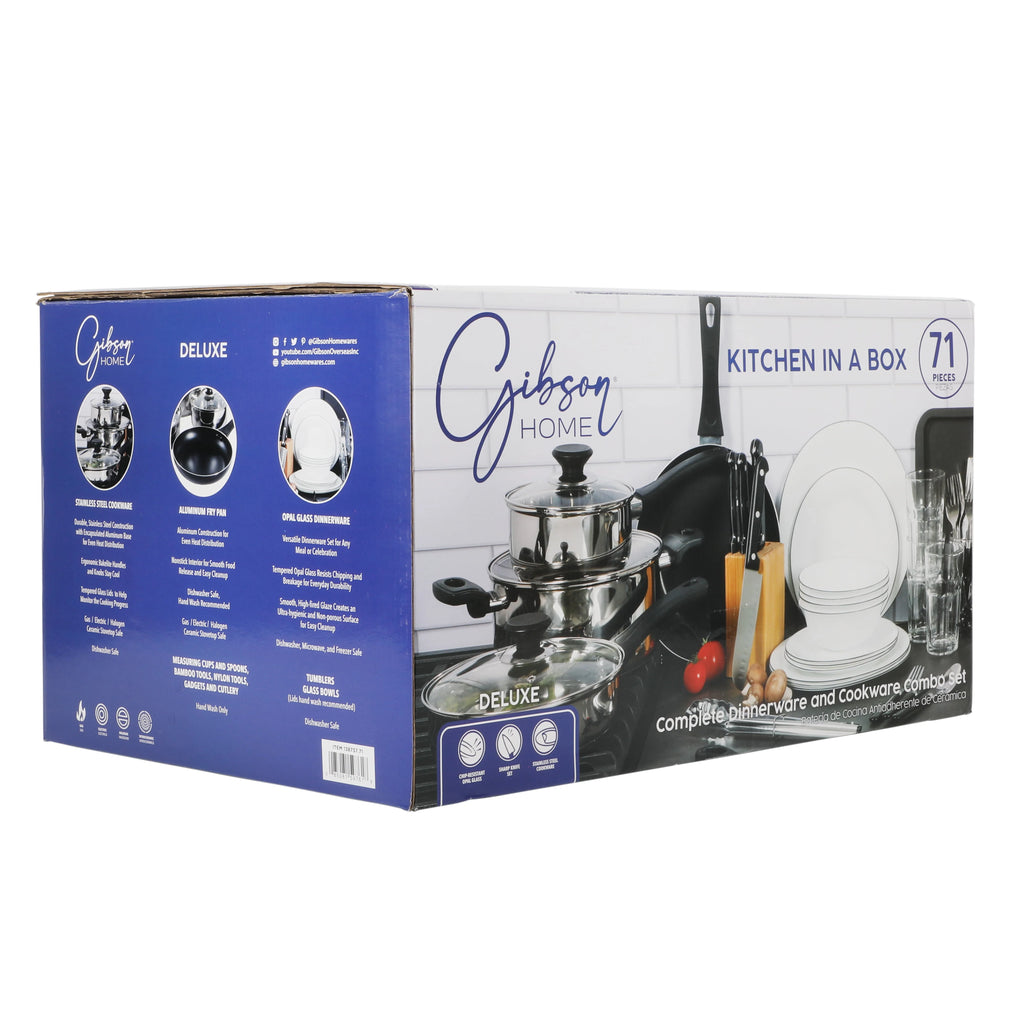 Gibson Home 71 - Piece Stainless Steel Silver Cookware Combo Set