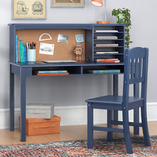 Load image into Gallery viewer, Guidecraft Kids Media Desk and Chair Set - Gray: Kids Desk and Chair Set, Study Table for Kids with Hutch and Shelf, Wood Bedroom Furniture Set