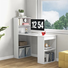 Load image into Gallery viewer, 48" Computer Desk with 6-Tier Storage Shelves, 3-in-1 Reversible Writing Desk w/ Bookshelf &amp; CPU Stand, Space-Saving Home Office Workstation - Natural
