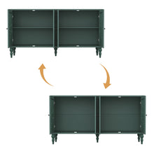 Load image into Gallery viewer, HLR 48" Accent Cabinet with 4 Doors, Vintage Hollow Carving Storage Credenza, Sideboards and Buffets Cabinet for Living Room, Kitchen, Dining Room, Entryway