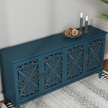 Load image into Gallery viewer, HLR 48" Accent Cabinet with 4 Doors, Vintage Hollow Carving Storage Credenza, Sideboards and Buffets Cabinet for Living Room, Kitchen, Dining Room, Entryway