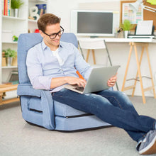 Load image into Gallery viewer, Folding Lazy Sofa Floor Chair with 6-Position Adjustable Backrest, Lumbar Pillow &amp; Armrests, Indoor Chaise Lounge Sofa for Gaming, Living Room