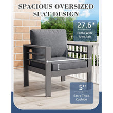 Load image into Gallery viewer, AECOJOY Aluminum Patio Furniture Set, 4 Pieces Outdoor Sectional Sofa Set, Dark Gray